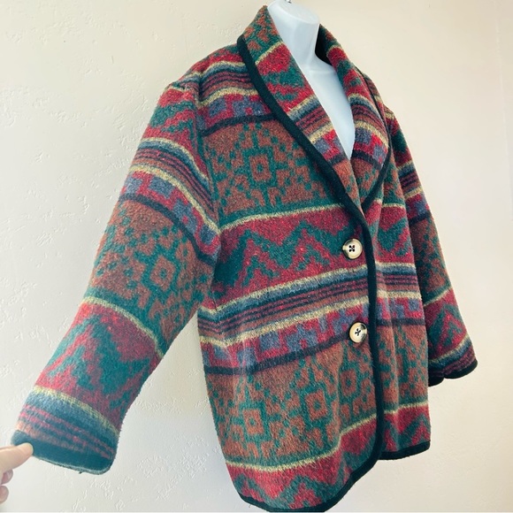 JOFELD Vintage Wool Aztec Southwest Navajo Blanket Jacket Size M - Picture 7 of 12